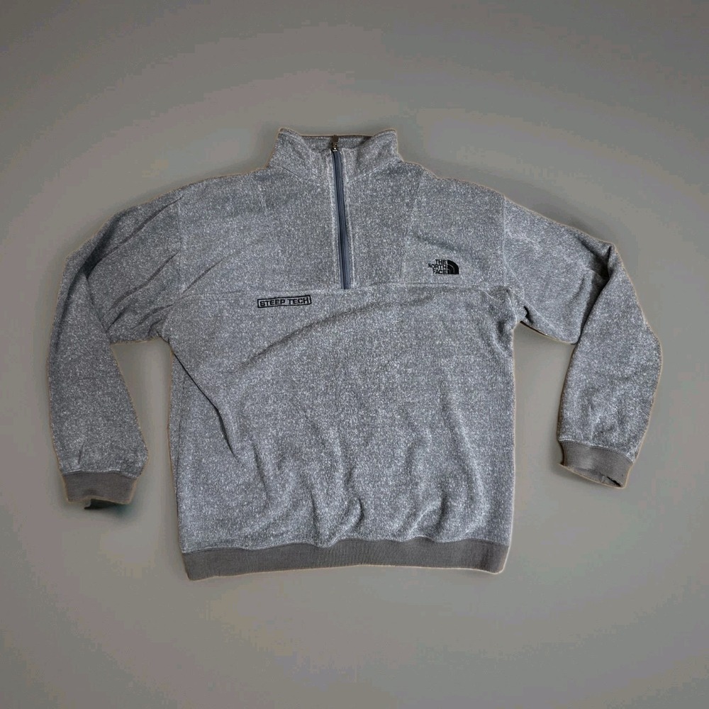 Vtg 90s The North Face Steep Tech Fleece Pullover Gray Scot Schmidt Size M USA
